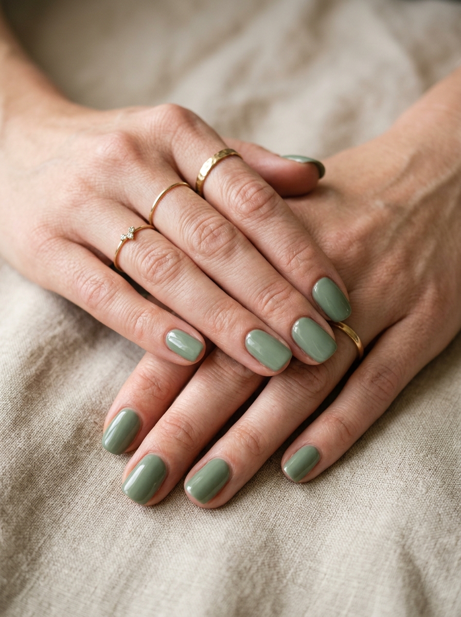Sage Green Nagel Farbe
